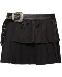 ANDERSSON BELL - Double-Pleated Wool Mini Skirt - Lyst
