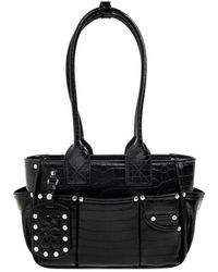 Ganni - Crocodile-Effect Studded Tote Bag - Lyst