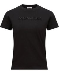 Moncler - Logo Embroidered Crewneck T-Shirt - Lyst
