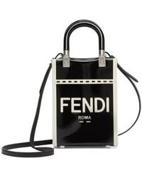 Fendi - Patent Leather And Canvas Mini-Bag - Lyst
