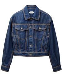 Versace - Contrast Stitch Denim Jacket - Lyst