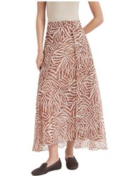 Brunello Cucinelli - Graphic-Print Skirt - Lyst
