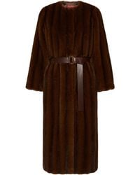Max Mara - Studio Fluffy-Textured Long Coat - Lyst