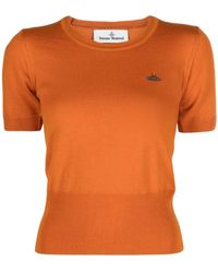 Vivienne Westwood - Orb-Embroidered Virgin-Wool Knitted Top - Lyst