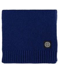 Stone Island - Junior Compass Patch Knitted Scarf - Lyst