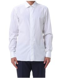 ZEGNA - Poplin-Texture Classic-Collar Shirt - Lyst