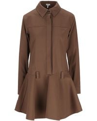 Loewe - Long Sleeve Drop Waist Dress - Lyst