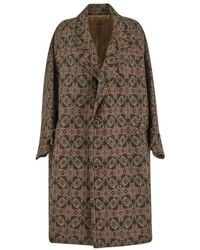 Uma Wang - Patterned-Jacquard Single-Breasted Coat - Lyst