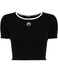Marine Serre - Moon Logo Jersey Cropped Top - Lyst