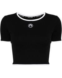 Marine Serre - Moon Logo Jersey Cropped Top - Lyst