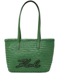 KARL LAGERFELD - Logo Woven Tote Bag - Lyst