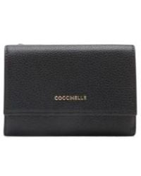 Coccinelle - Medium Metallic Soft Leather Wallet - Lyst