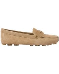 Miu Miu - Logo-Plaque Slip-On Penny Loafers - Lyst