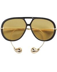 Bottega Veneta - Eyewear Aviator Frame Sunglasses - Lyst