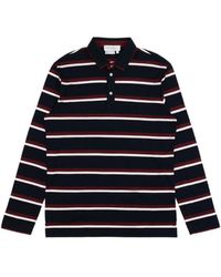 Ferragamo - Embroidered Striped Lapel Polo Shirt - Lyst