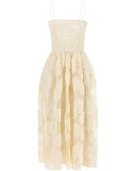 ROTATE BIRGER CHRISTENSEN - Floral Mesh Midi Dress - Lyst