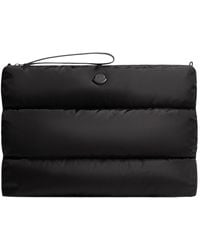 Moncler - Logo Patch Padded Clutch Bag - Lyst