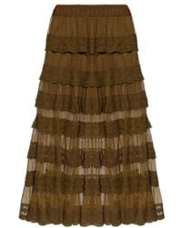 AllSaints - Elastic Waist Midi Skirt - Lyst