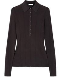 Gabriela Hearst - Long-Sleeved Knit Polo Shirt - Lyst