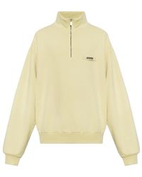 Jacquemus - Gros Grain Quarter-Zip Logo-Patch Sweatshirt - Lyst