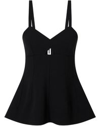 Jil Sander - Cut-Out Flared Top - Lyst