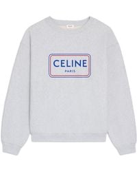 Celine - Logo Cotton Sweatshirt - Lyst
