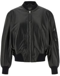 The Attico - Leather Bomber Jacket - Lyst