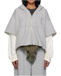 Pushbutton - Raw-Edge Zip-Up Hoodie - Lyst