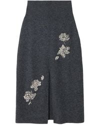 Erdem - Embellished Knitted Midi Skirt - Lyst