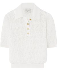 LeKasha - Open-Knit Organic Linen Polo Shirt - Lyst