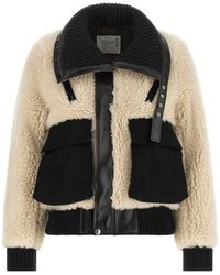 Sacai - Shearling Effect Wool Jacket - Lyst