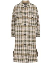 Isabel Marant - Isabel Marant Étoile Long-Sleeved Checked Coat - Lyst