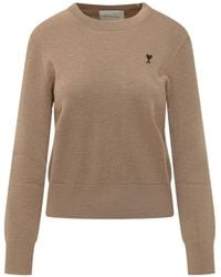 Ami Paris - Long-Sleeve Knit Top - Lyst