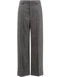 Brunello Cucinelli - Straight Leg Herringbone Trousers - Lyst