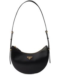 Prada - Arqué Small Leather Shoulder Bag - Lyst