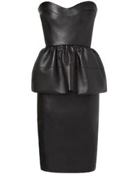 Fendi - Strapless Peplum Midi Dress - Lyst