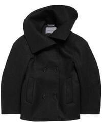 Balenciaga - Asymmetrical Neck Caban Coat - Lyst