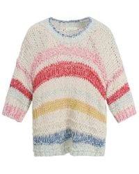 Roberto Collina - Striped Open-Knit Sweater - Lyst