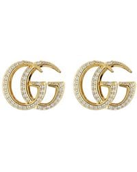 Gucci - Gg Marmont Crystal Stud Earrings - Lyst