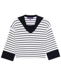 Ralph Lauren - Striped V-Neck Sweater - Lyst