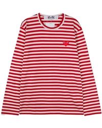 COMME DES GARÇONS PLAY - Round Collar Striped T-Shirt - Lyst