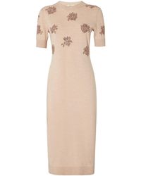 Fendi - Knitted Sequined Flower Midi Dress - Lyst