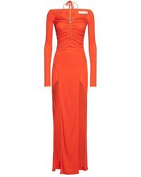 Dion Lee - Draped Viscose Jersey Split Long Dress - Lyst
