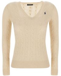 Polo Ralph Lauren - Cable-Knit V-Neck Jumper - Lyst