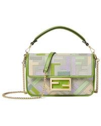 Fendi - Baguette Ff Embroidery Mini Shoulder Bag - Lyst