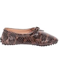 Alberta Ferretti - Bow-Detail Ballet Flats - Lyst