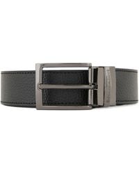 Emporio Armani - Reversible Logo Engraved Buckle Belt - Lyst