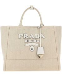 Prada - Logo-Appliqué Large Top Handle Bag - Lyst