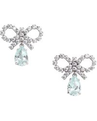 Self-Portrait - Embellished Micro Bow Droplet Earrings - Lyst