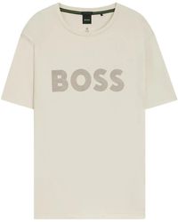 BOSS - Logo-Print Cotton T-Shirt - Lyst